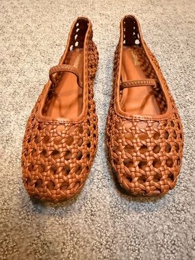 New Woven Mary Jane Ballet Flats
